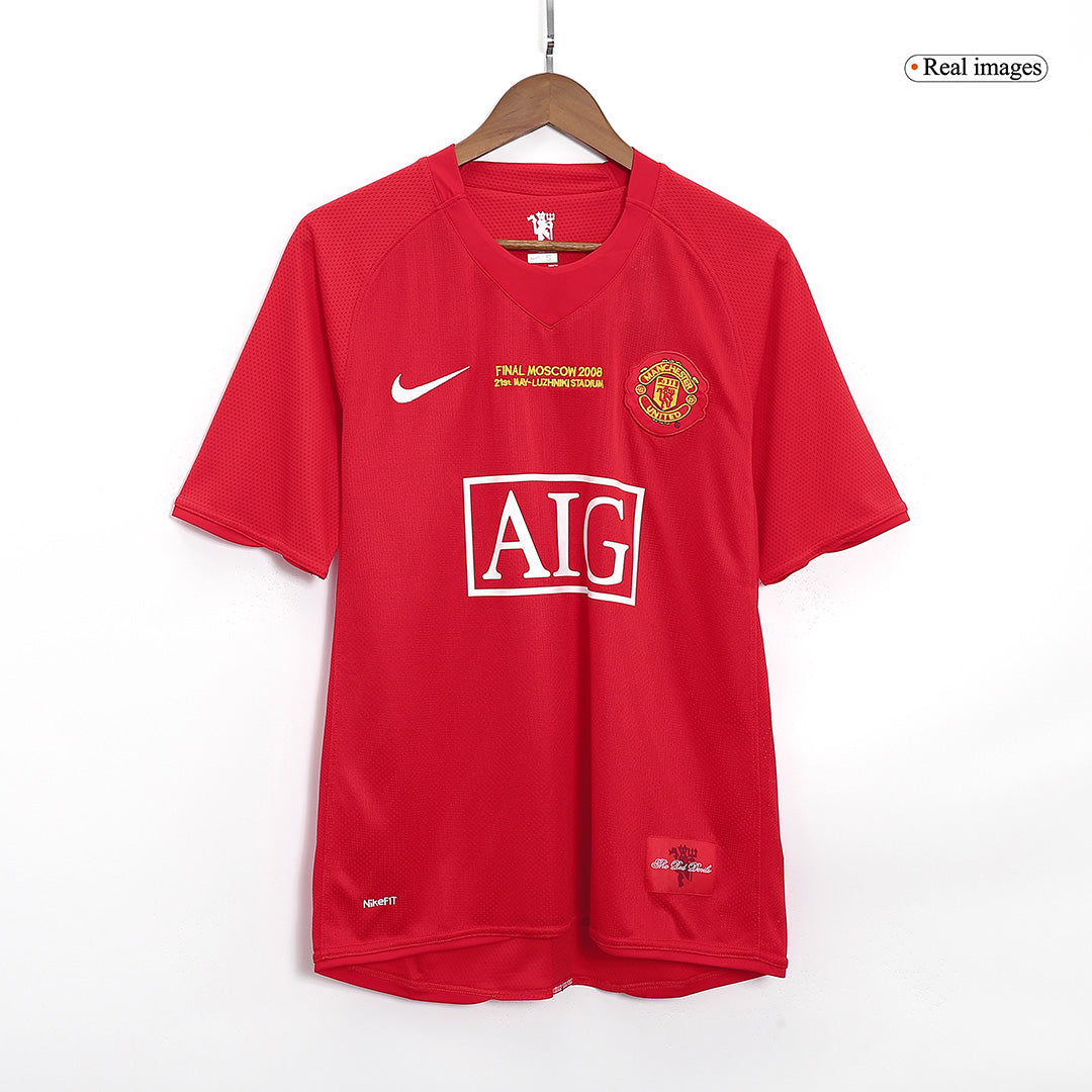 Tricouri Fotbal Vintage Manchester United SCHOLES #18 Acasă 2007/08 - UCL Final