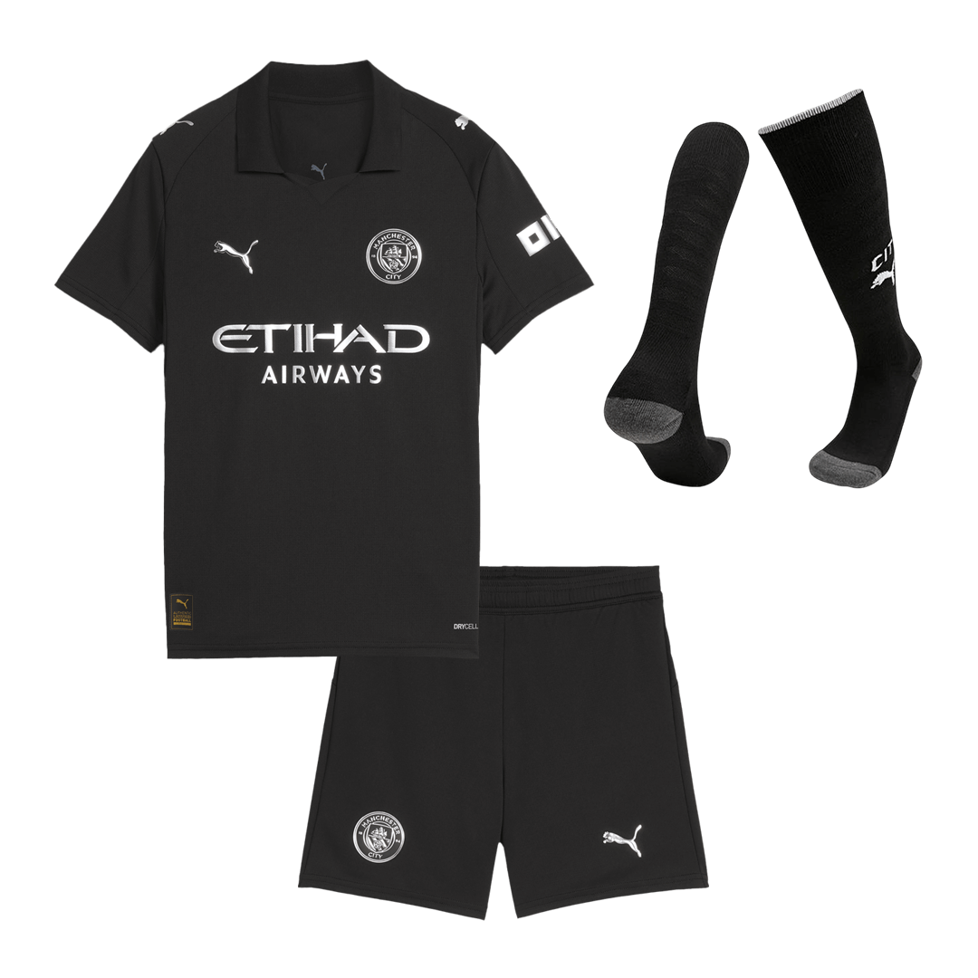 Conjunto Infantil Completo Manchester City 2025/26 Segunda Equipación Kids camiseta de fútbol