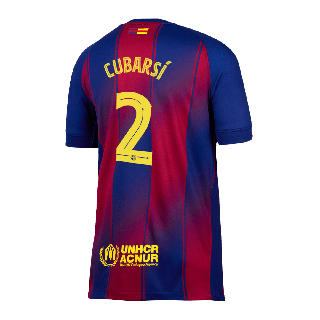 UCL Camiseta CUBARSÍ #2 Barcelona 2025/26 Primera Equipación-Versión Hincha-Camisetas Pasion Shop