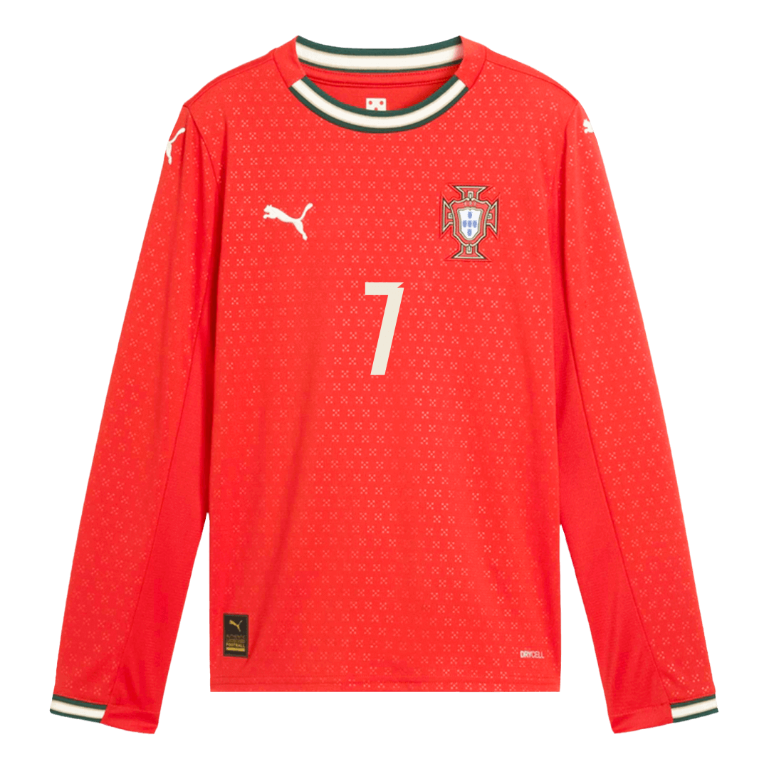 Tricouri Fotbal Portugalia RONALDO #7 Acasă 2025 Mânecă Lungă