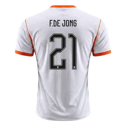 Camiseta Auténtica F.DE JONG #21 Netherlands 2026 Segunda Equipación Copa del Mundo - Version Jugador