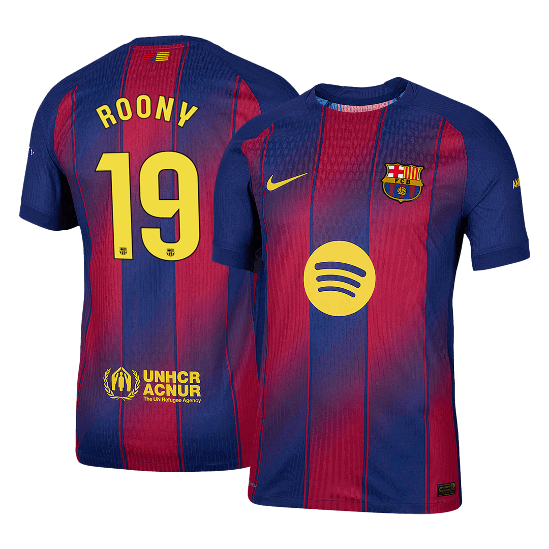 Camiseta Auténtica ROONY #19 Barcelona 2025/26 Primera Equipación-Versión Jugador