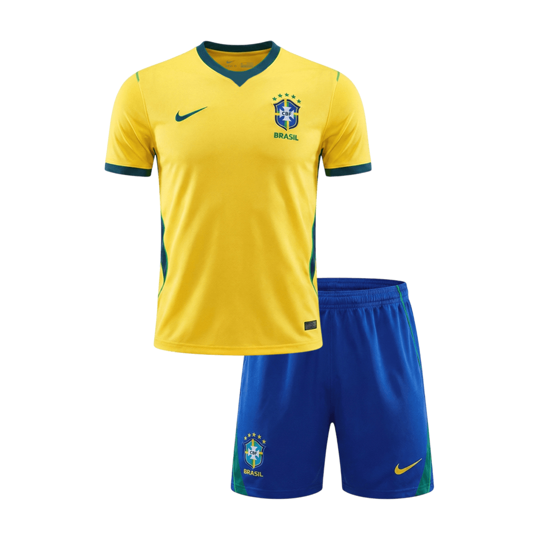 Set Tricouri Fotbal Brazilia Acasă Cupa Mondială 2026 Pentru Copii - Premium