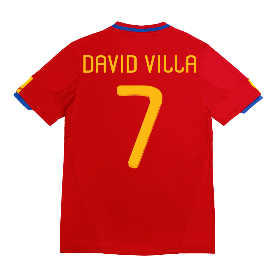 Retro 2010 DAVID VILLA #7 Spain Primera Equipación Copa del Mundo camiseta de fútbol 2025/26